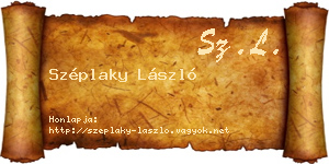 Széplaky László névjegykártya