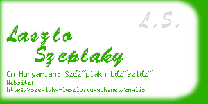 laszlo szeplaky business card